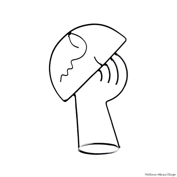 Black Metal Human Face Artwork For Home Décor